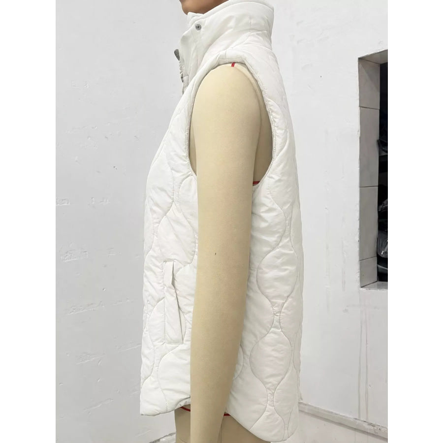 Quilted Snap Button Vest Coat Apparel and Accessories