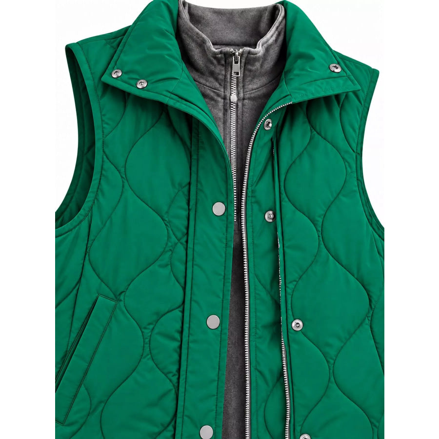 Quilted Snap Button Vest Coat Apparel and Accessories