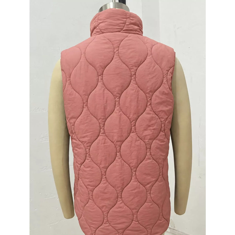 Quilted Snap Button Vest Coat Apparel and Accessories