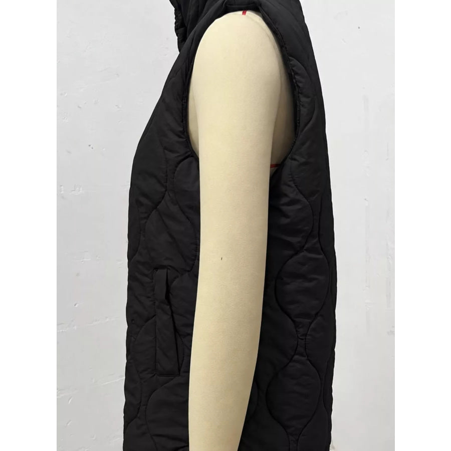 Quilted Snap Button Vest Coat Apparel and Accessories