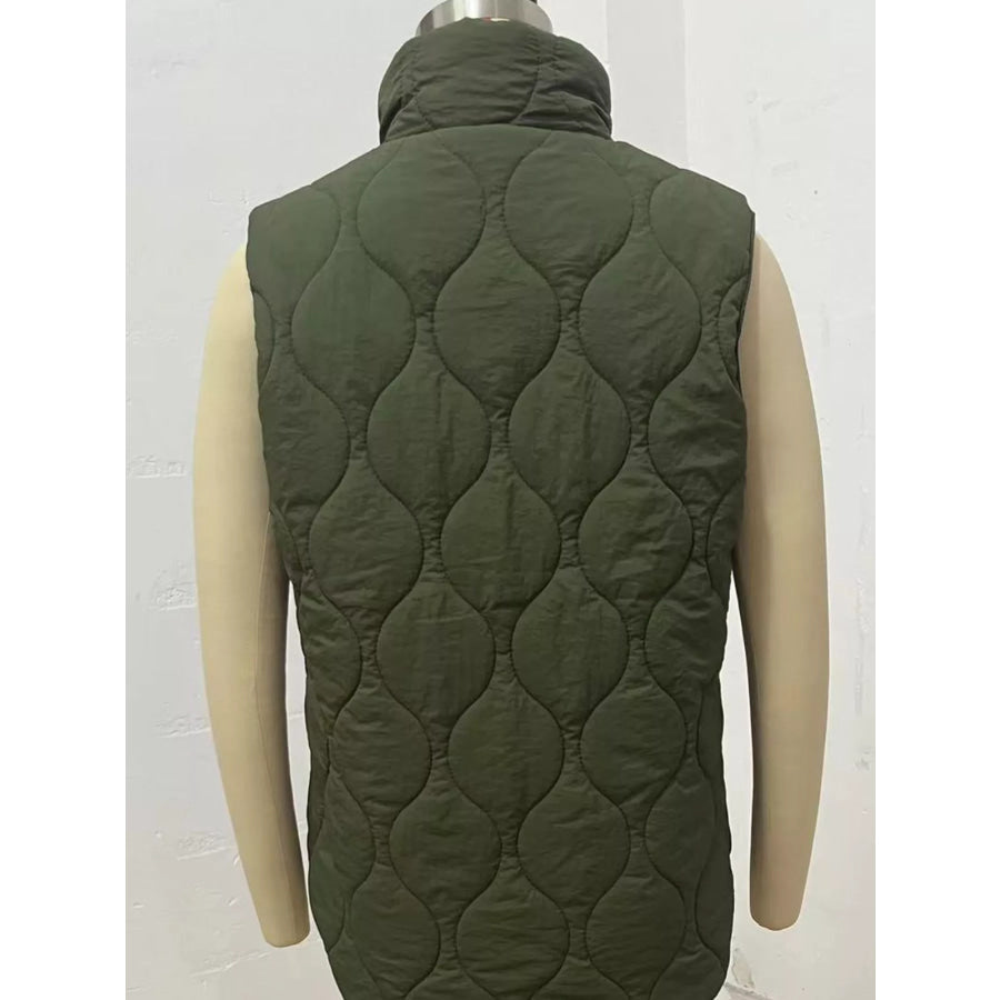 Quilted Snap Button Vest Coat Apparel and Accessories