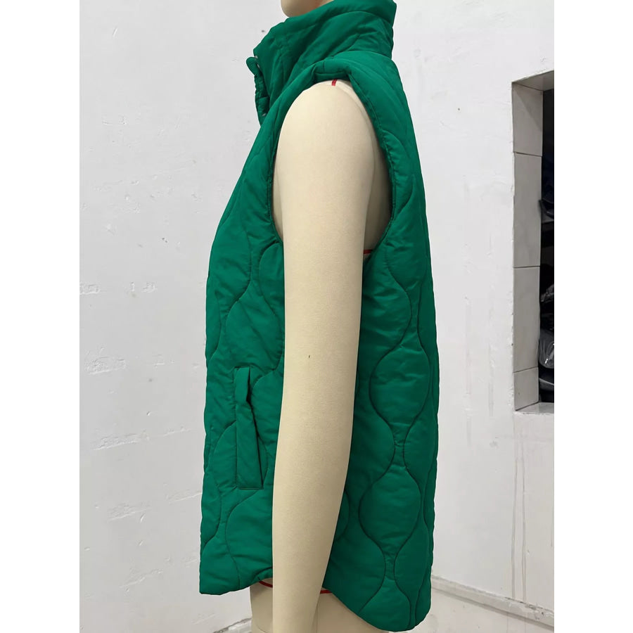 Quilted Snap Button Vest Coat Apparel and Accessories