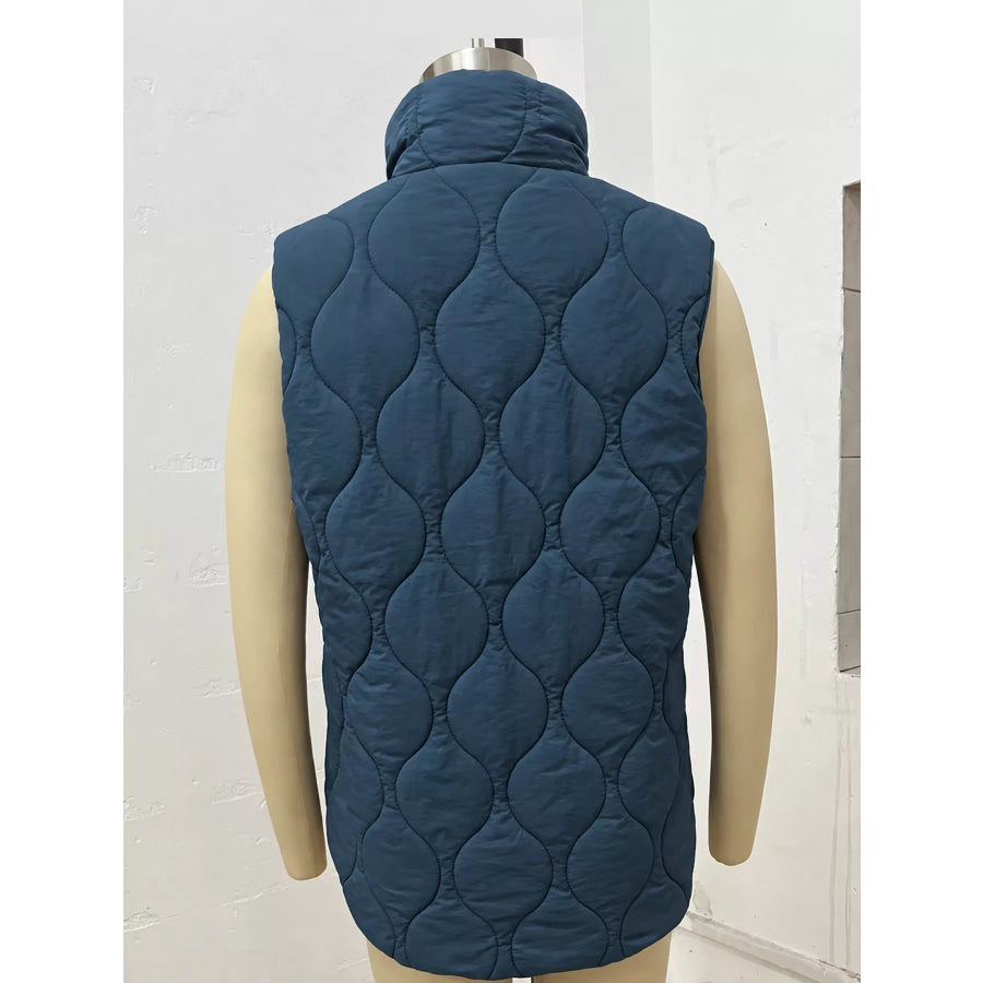 Quilted Snap Button Vest Coat Apparel and Accessories