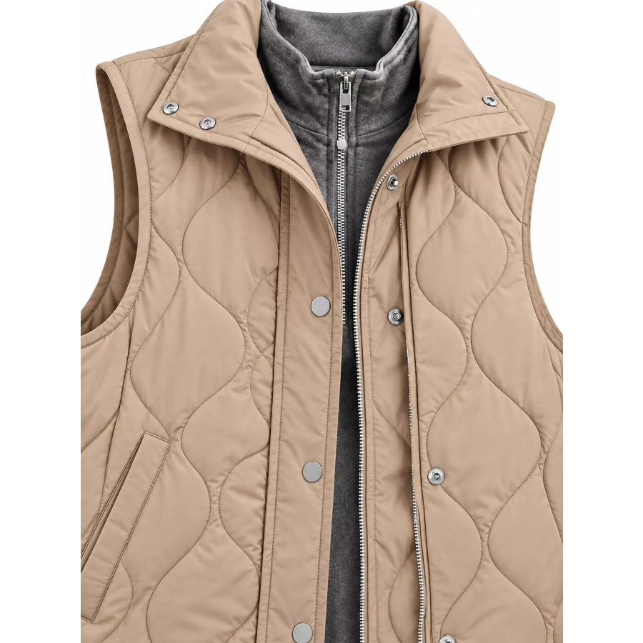 Quilted Snap Button Vest Coat Apparel and Accessories
