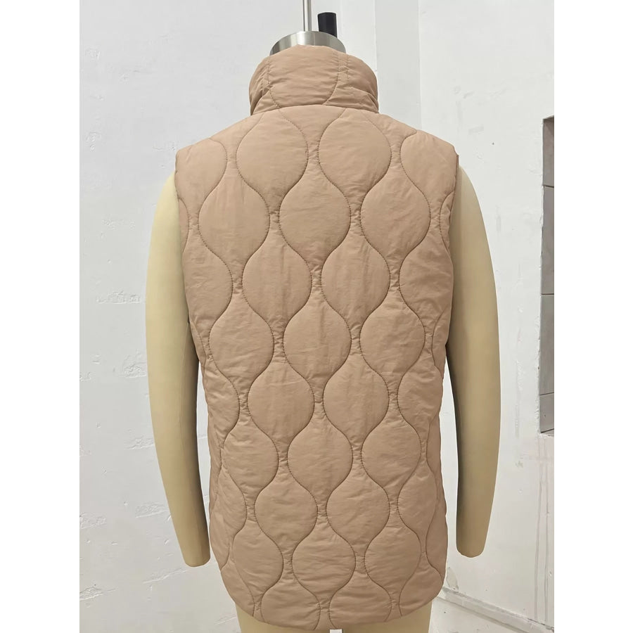 Quilted Snap Button Vest Coat Apparel and Accessories