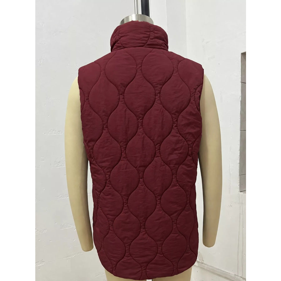 Quilted Snap Button Vest Coat Apparel and Accessories