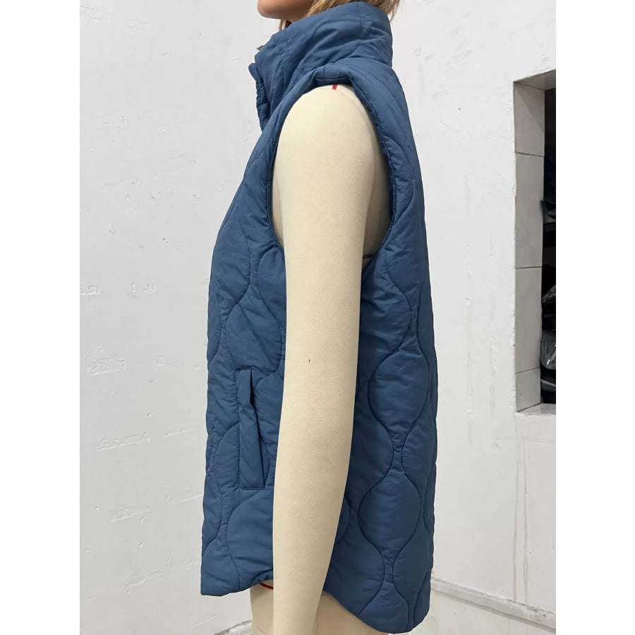 Quilted Snap Button Vest Coat Apparel and Accessories