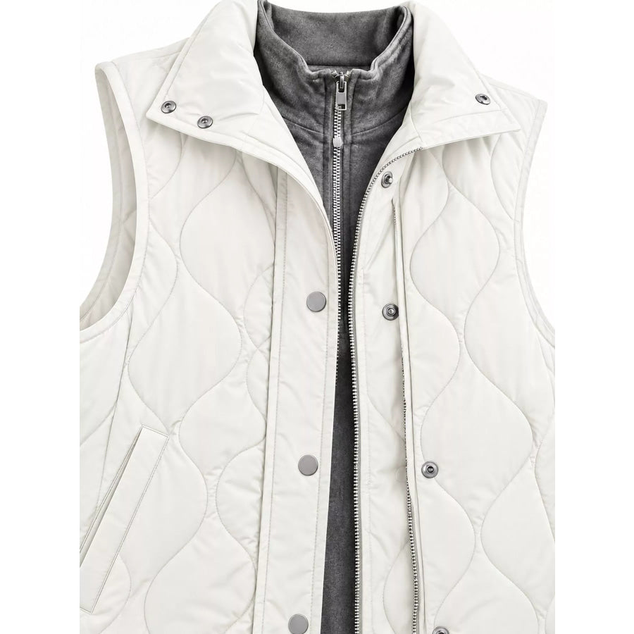 Quilted Snap Button Vest Coat Apparel and Accessories