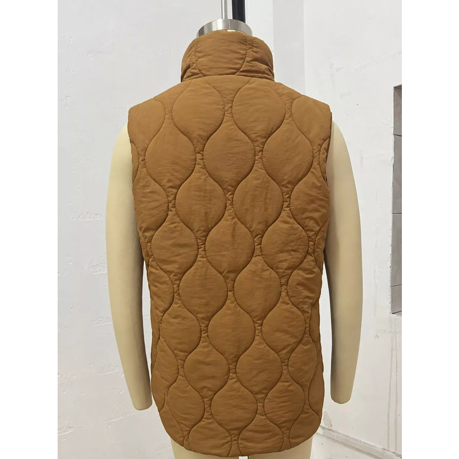 Quilted Snap Button Vest Coat Apparel and Accessories