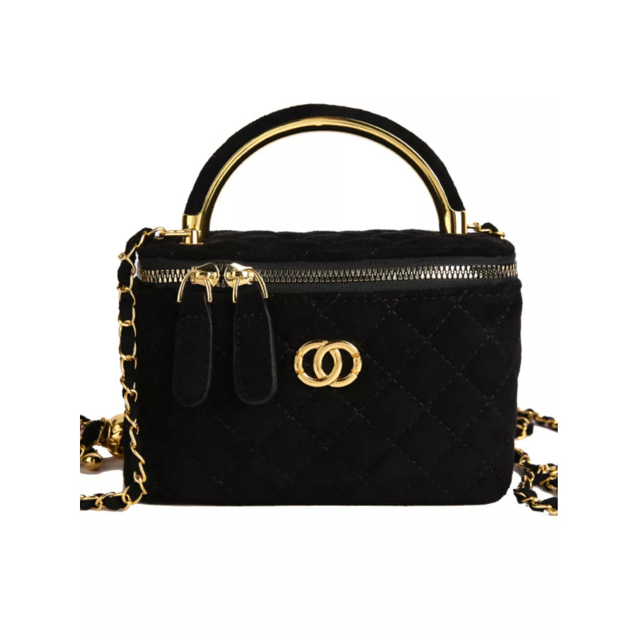 Quilted Top Handle Crossbody Bag Apparel and Accessories