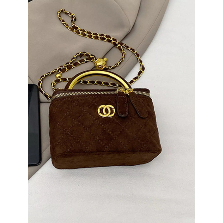 Quilted Top Handle Crossbody Bag Apparel and Accessories