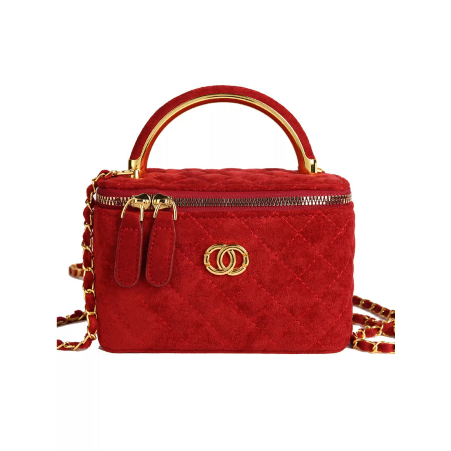 Quilted Top Handle Crossbody Bag Apparel and Accessories