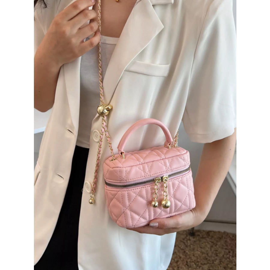 Quilted Top Handle Crossbody Bag Apparel and Accessories