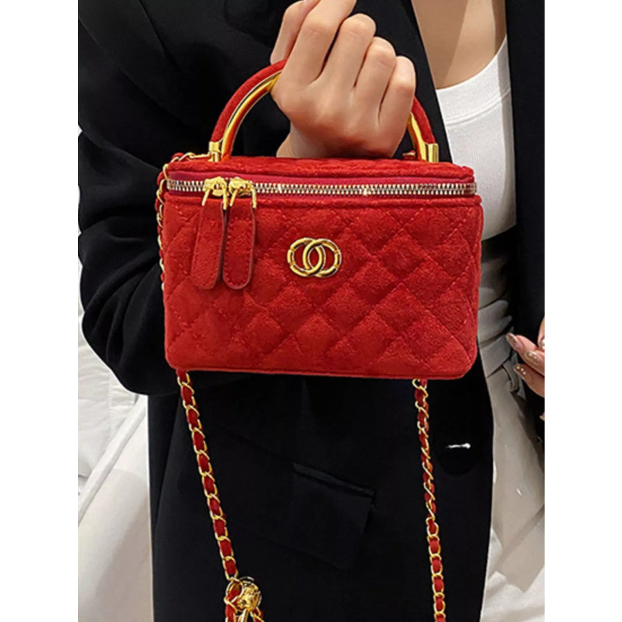 Quilted Top Handle Crossbody Bag Apparel and Accessories