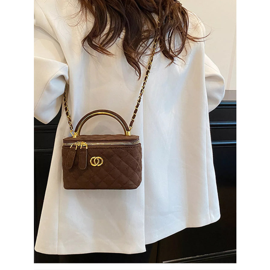 Quilted Top Handle Crossbody Bag Apparel and Accessories