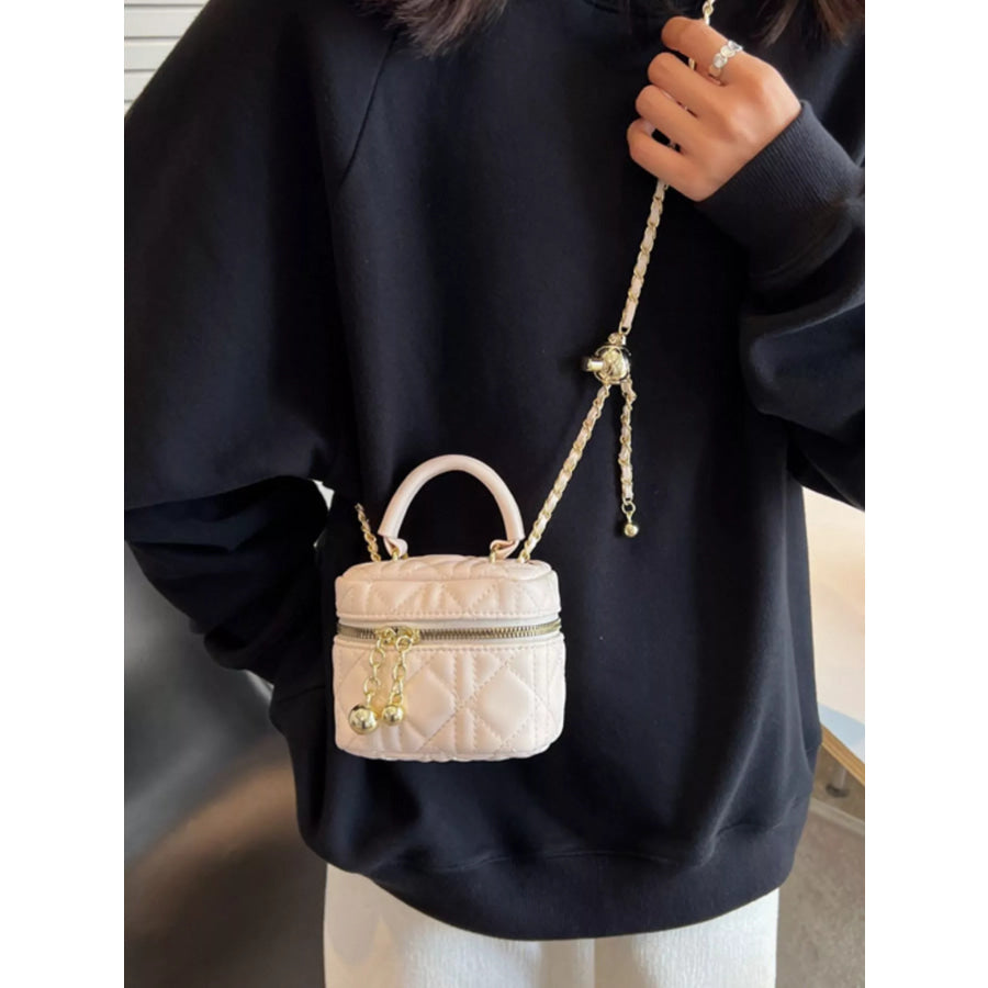 Quilted Top Handle Crossbody Bag Ivory / onesize Apparel and Accessories