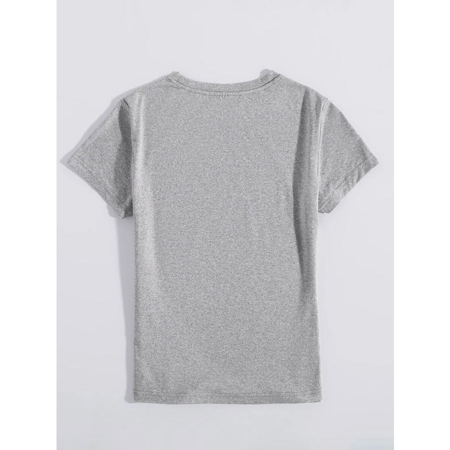 Rabbit Round Neck Short Sleeve T - Shirt Apparel and Accessories