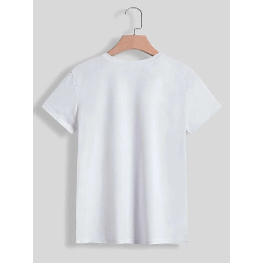 Rabbit Round Neck Short Sleeve T - Shirt White / S Apparel and Accessories