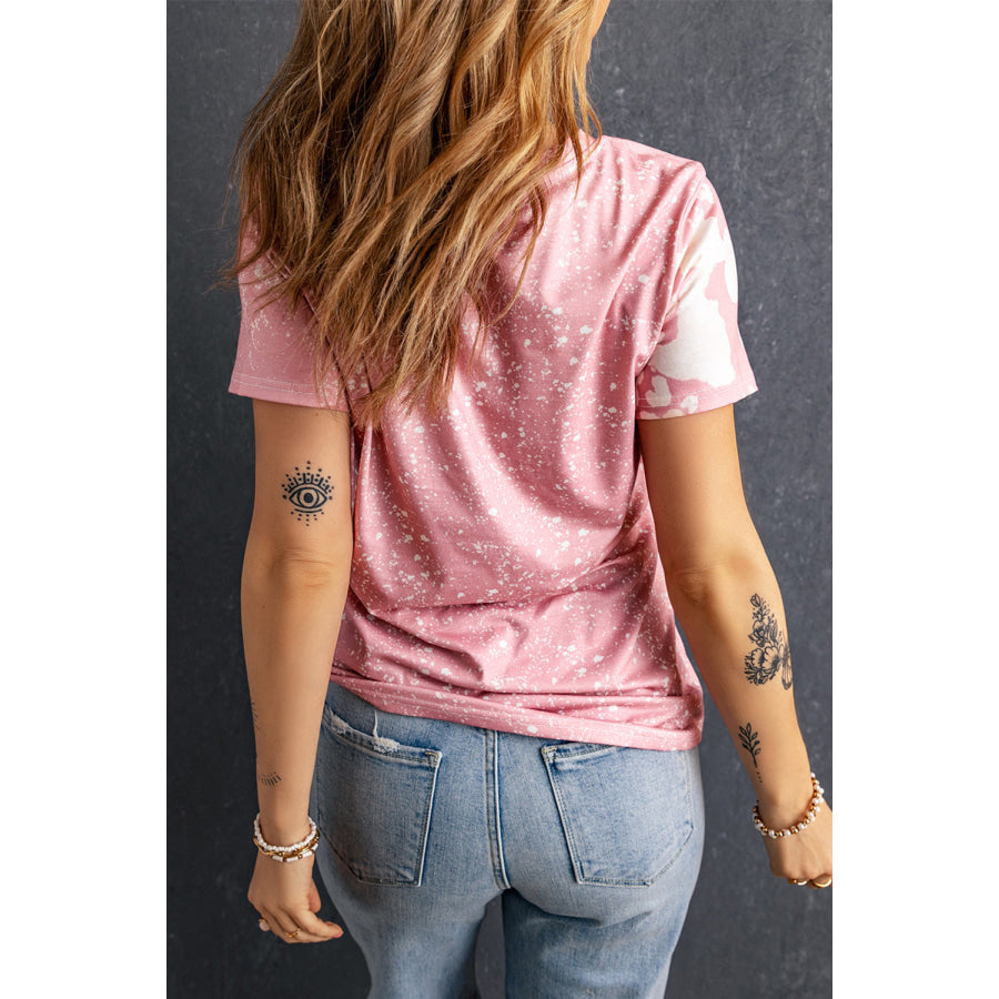 Rabbit Round Neck Short Sleeve T-Shirt Apparel and Accessories