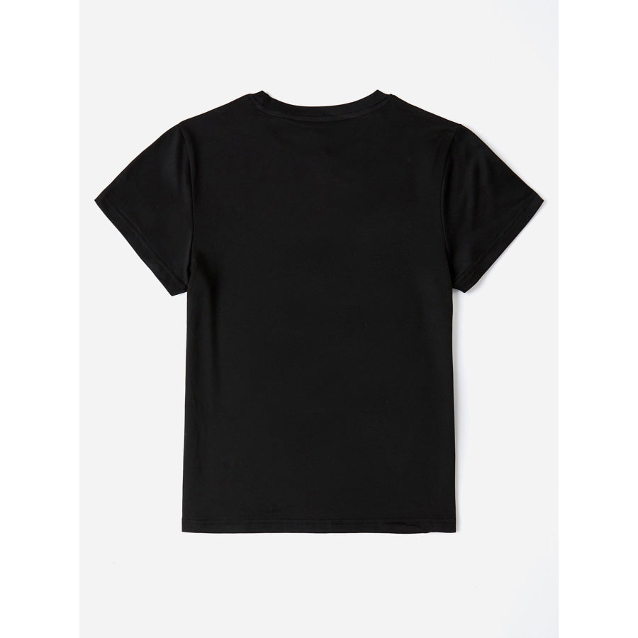 Rabbit Round Neck Short Sleeve T - Shirt Apparel and Accessories