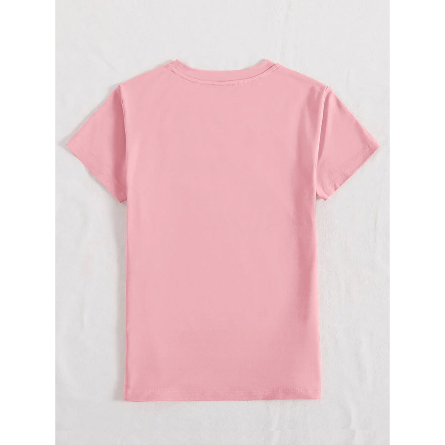 Rabbit Round Neck Short Sleeve T-Shirt Apparel and Accessories