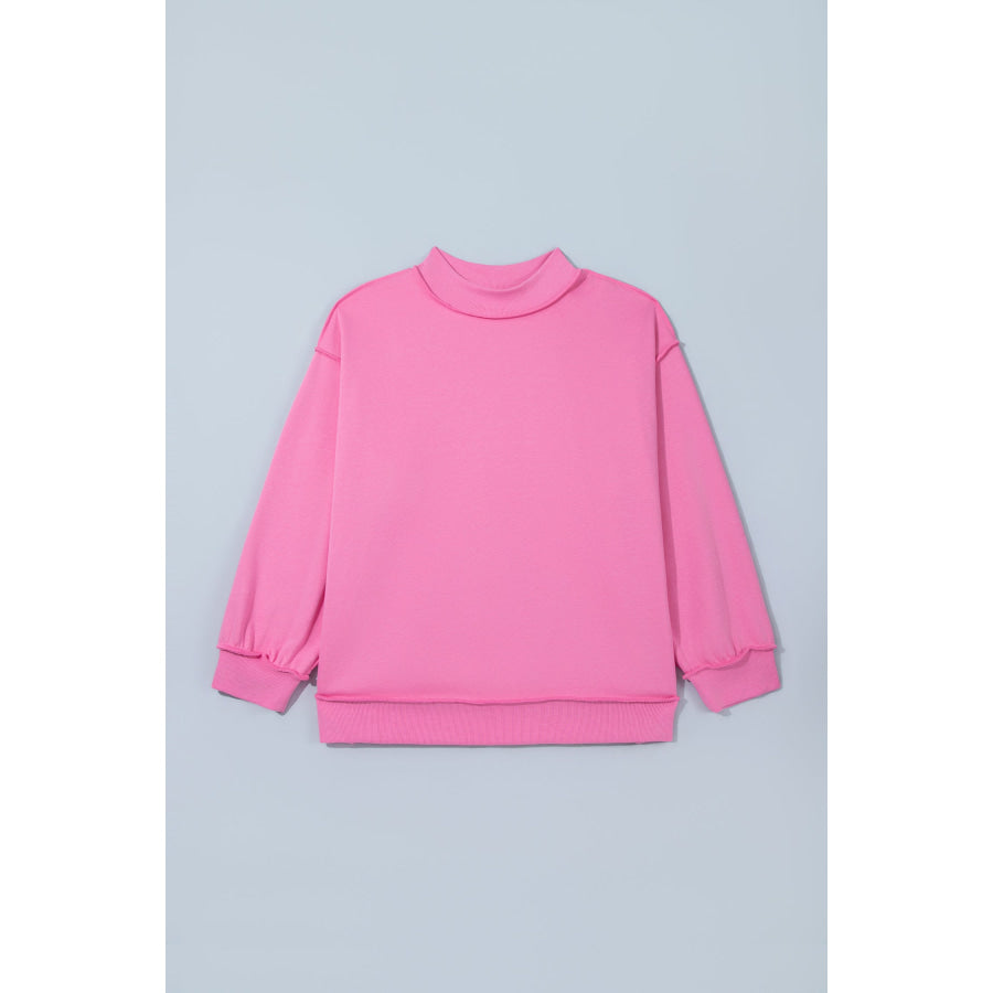 Racing Red Exposed Seam Detail Reversible Double Wear Plus Size Sweatshirt Size/Plus Sweatshirts & Hoodies