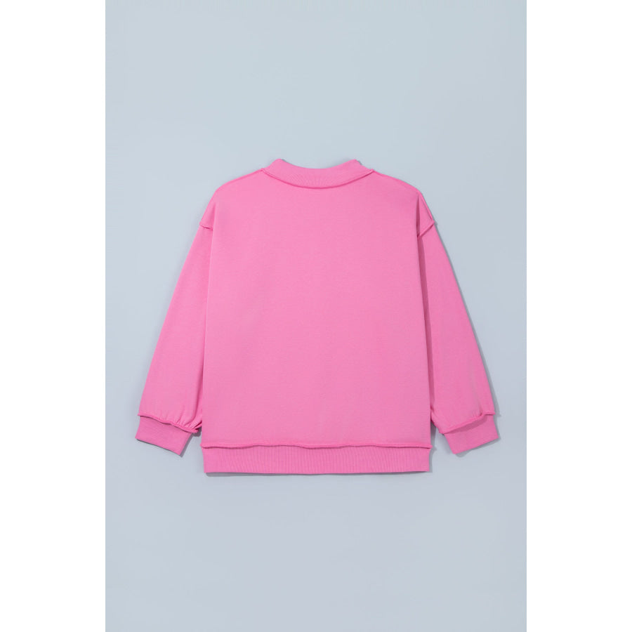 Racing Red Exposed Seam Detail Reversible Double Wear Plus Size Sweatshirt Size/Plus Sweatshirts & Hoodies