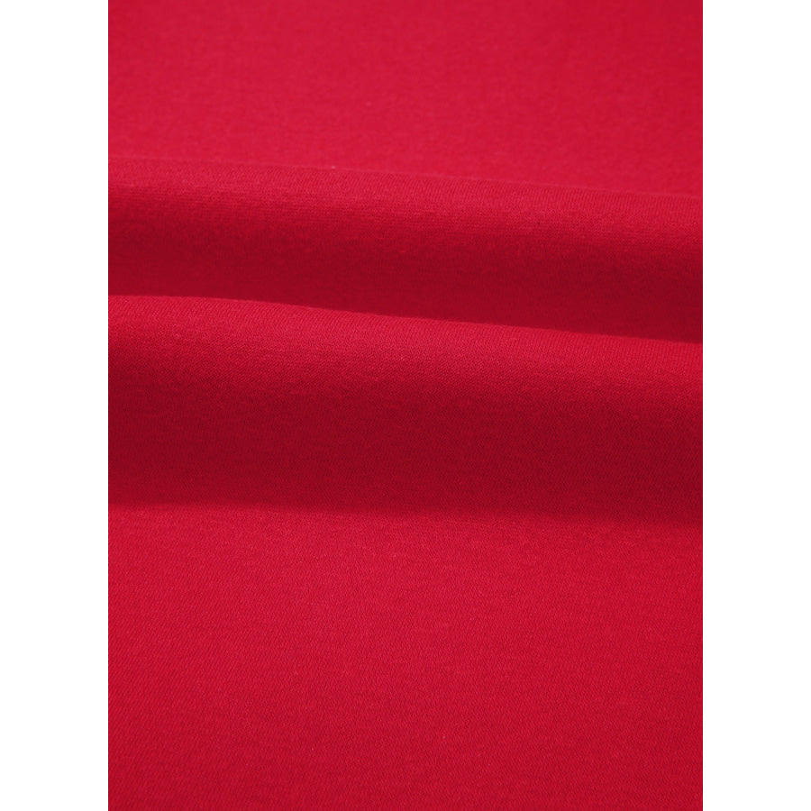 Racing Red Polka Dot Patchwork Round Neck Plus Size Sweatshirt Size/Plus Sweatshirts & Hoodies