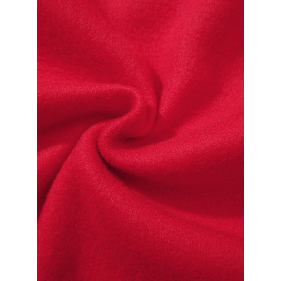Racing Red Polka Dot Patchwork Round Neck Plus Size Sweatshirt Size/Plus Sweatshirts & Hoodies