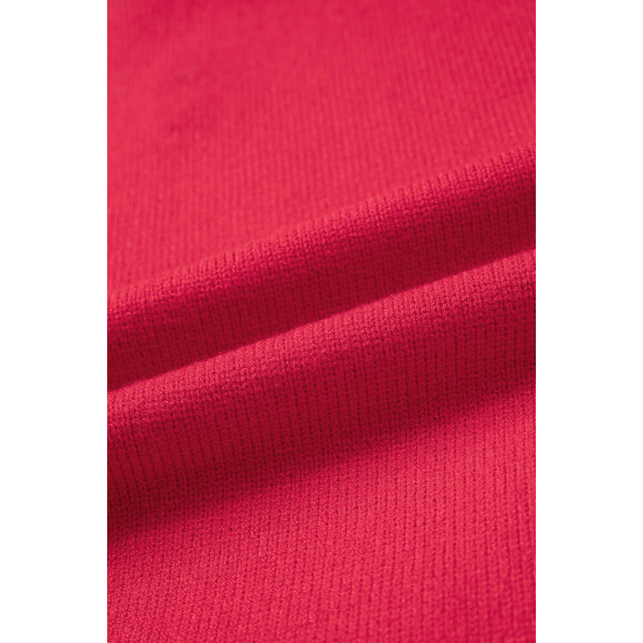 Racing Red Stitched Detail Christmas Tree Holiday Casual Sweater Sweaters & Cardigans/Sweaters