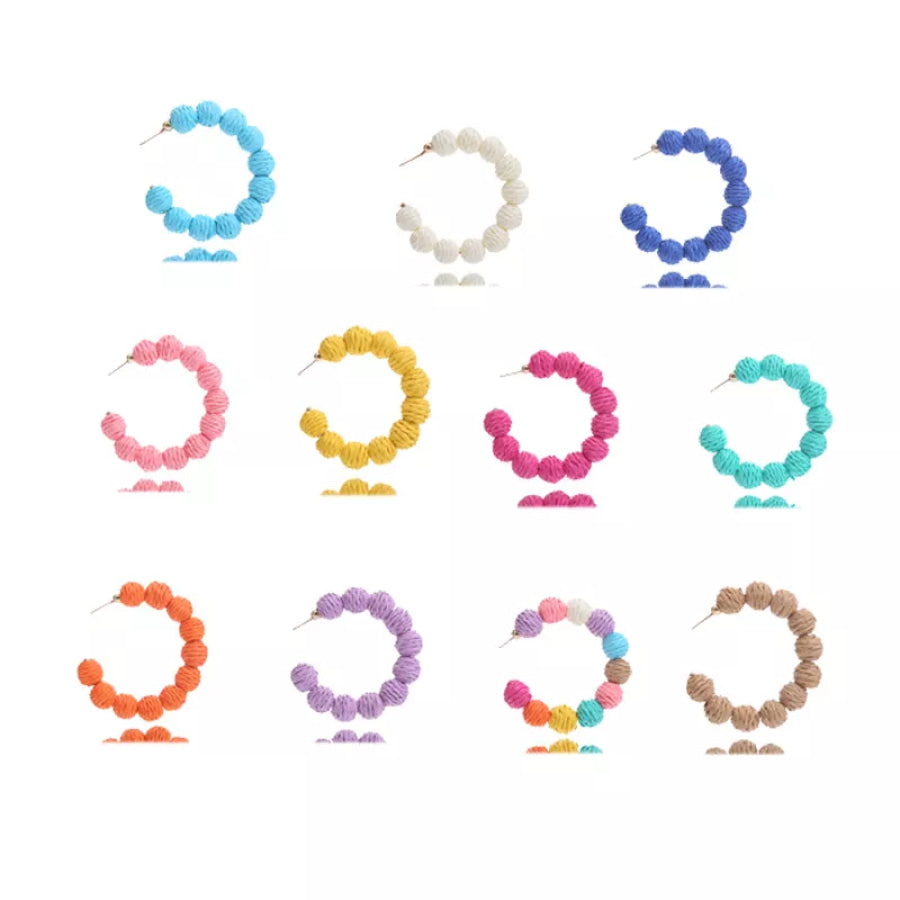 Raffia Grass C-Hoop Earrings Apparel and Accessories