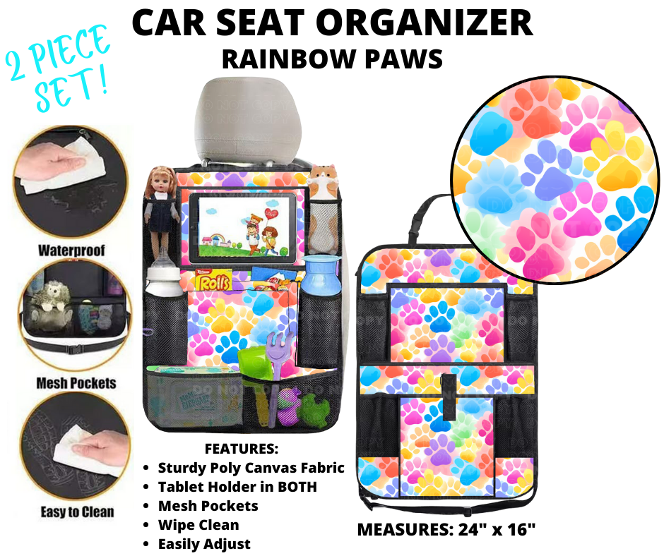 Preorder Custom 2-Piece Car Seat Organisers - Closes 2 Jan - ETA mid Apr 2025