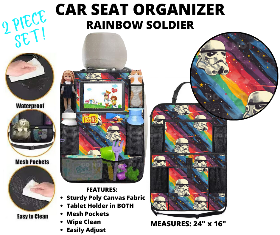 Preorder Custom 2-Piece Car Seat Organisers - Closes 2 Jan - ETA mid Apr 2025