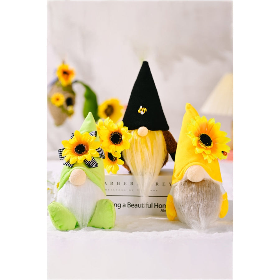 Random 3-Pack Sunflower Faceless Gnomes Green/Yellow/Black / One Size