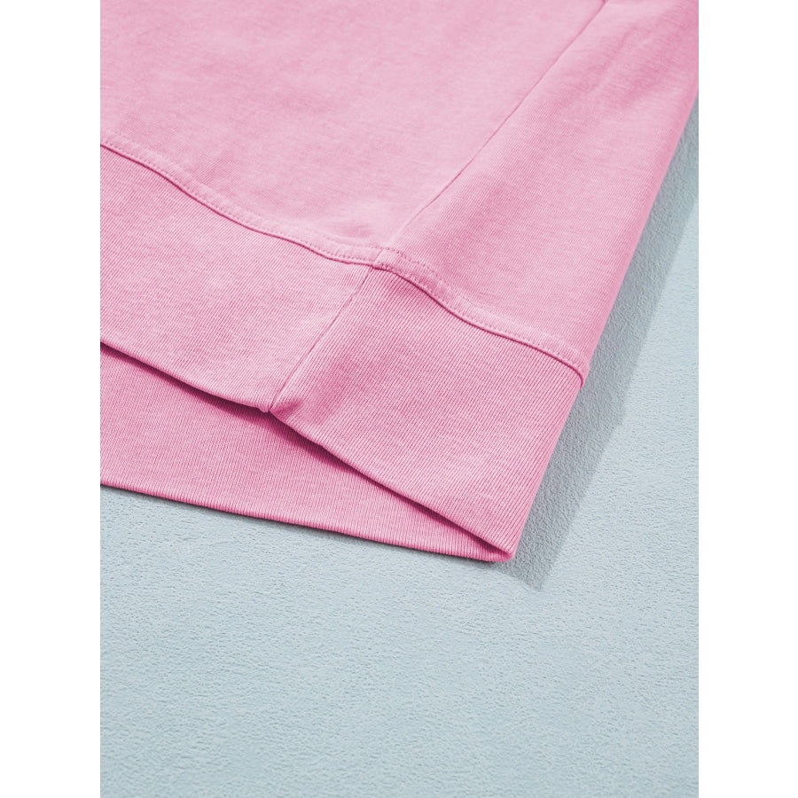 Raw Cut Notched Neck Lace Patchwork Detail Mineral Wash Tee Apparel and Accessories