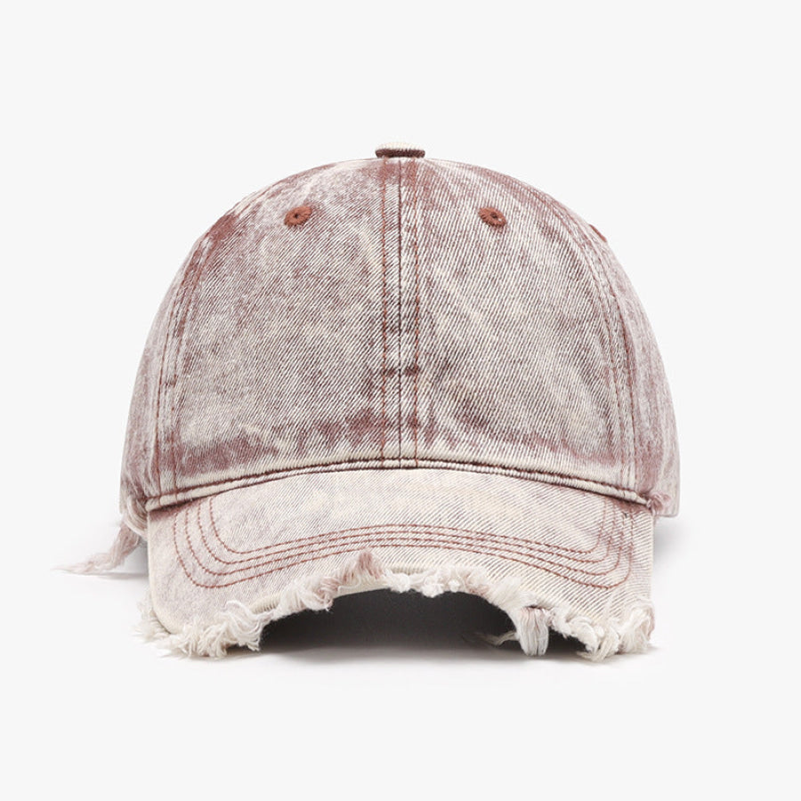 Raw Hem Adjustable Cotton Baseball Cap Dust Storm / One Size Apparel and Accessories