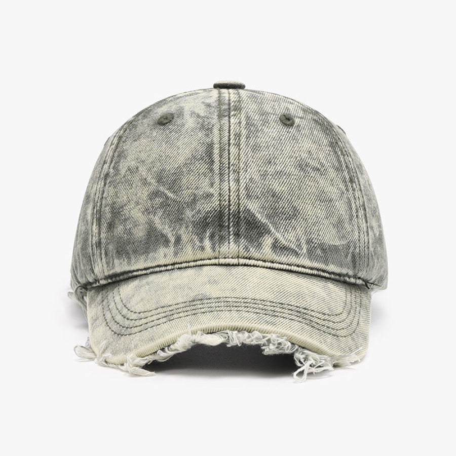 Raw Hem Adjustable Cotton Baseball Cap Sage / One Size Apparel and Accessories