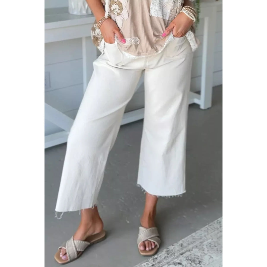 Raw Hem Ankle-length Loose Jeans Apparel and Accessories