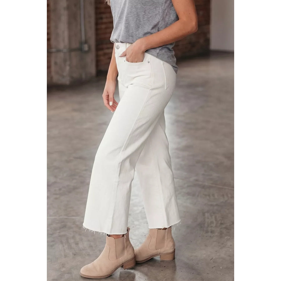 Raw Hem Ankle-length Loose Jeans Apparel and Accessories
