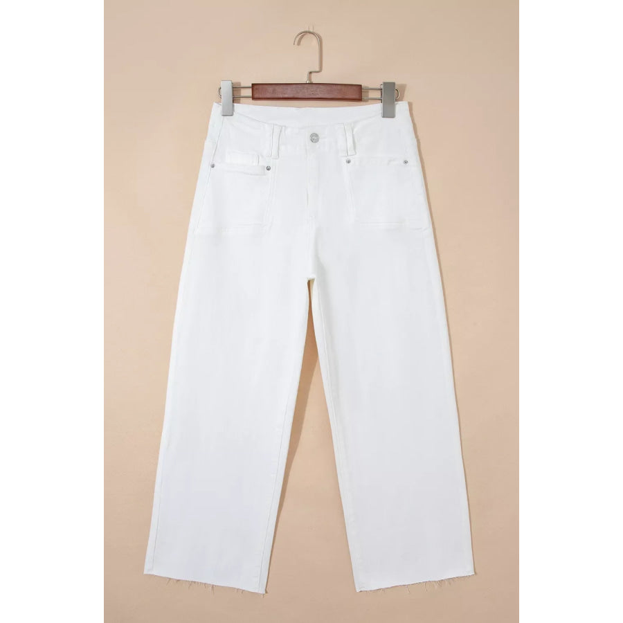 Raw Hem Ankle-length Loose Jeans Apparel and Accessories