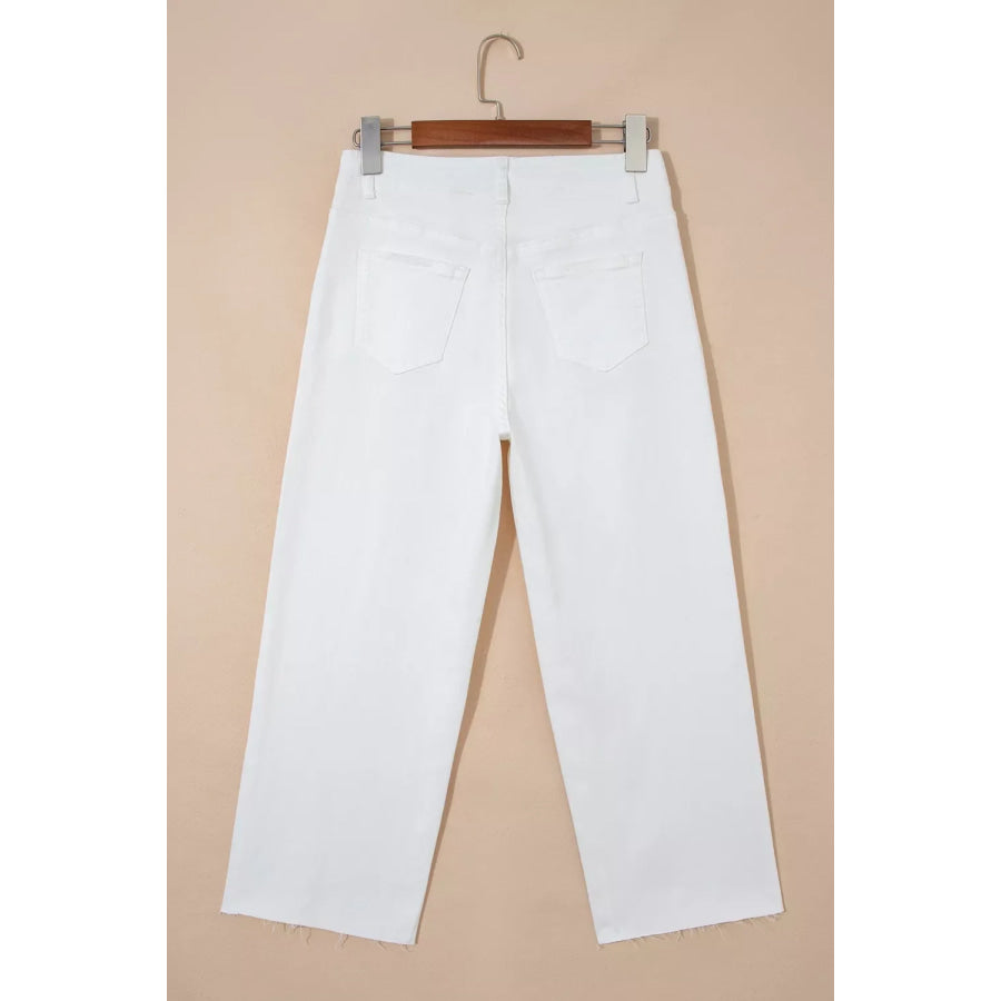 Raw Hem Ankle-length Loose Jeans Apparel and Accessories