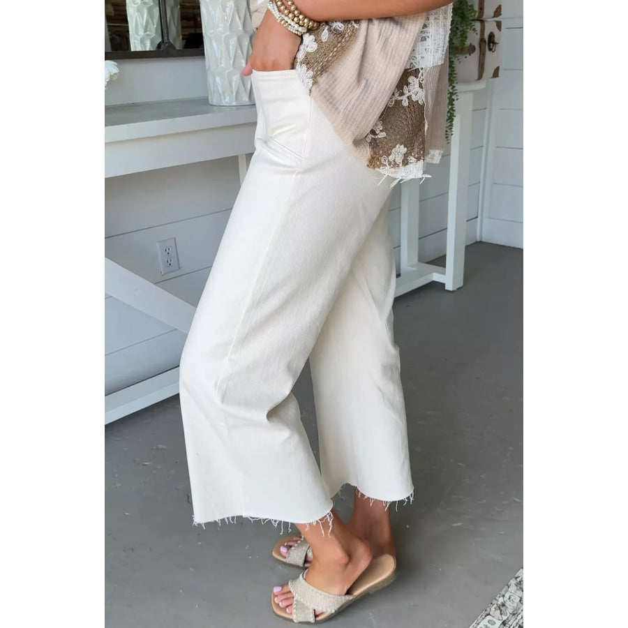 Raw Hem Ankle-length Loose Jeans Apparel and Accessories