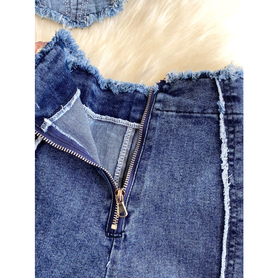 Raw Hem Denim Cami and Flare Jeans Set Apparel and Accessories