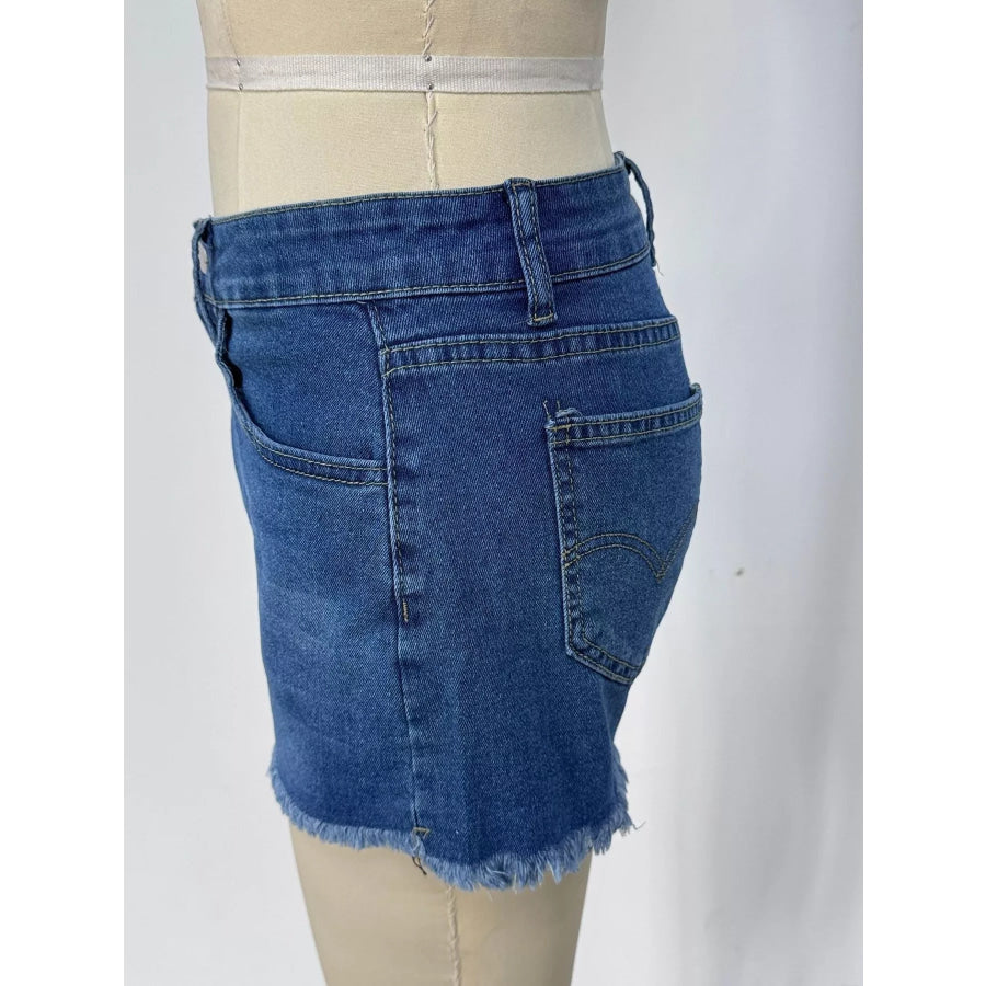 Raw Hem Denim Shorts Apparel and Accessories