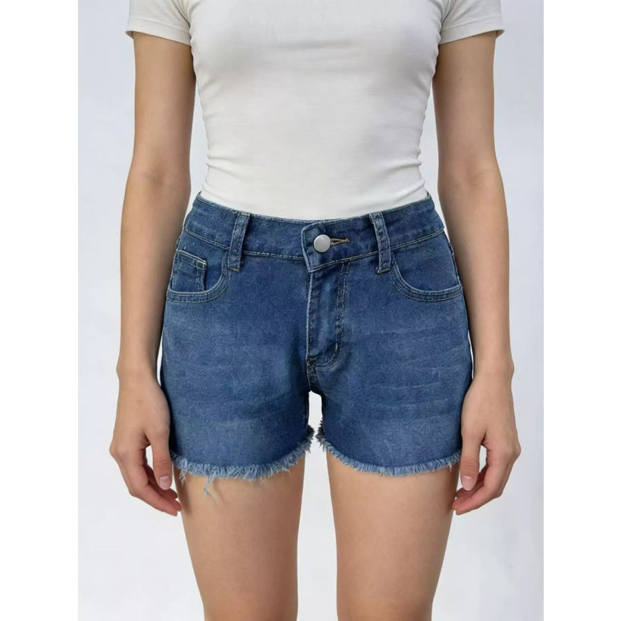Raw Hem Denim Shorts Apparel and Accessories