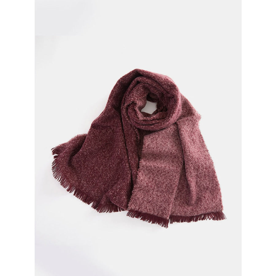 Raw Hem Heathered Polyester Scarf Apparel and Accessories