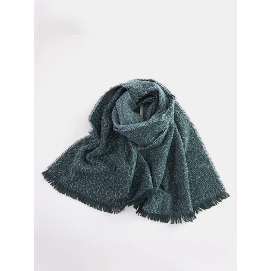 Raw Hem Heathered Polyester Scarf Apparel and Accessories