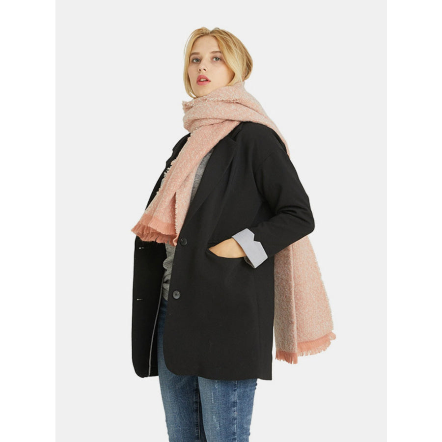 Raw Hem Heathered Polyester Scarf Apparel and Accessories