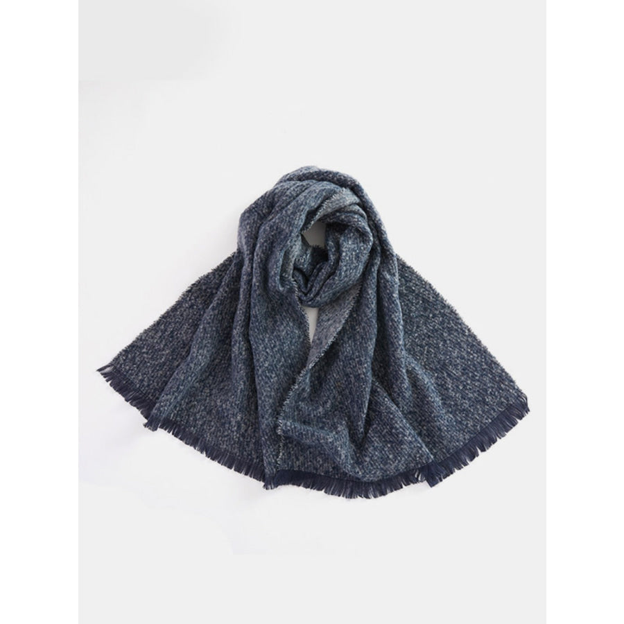 Raw Hem Heathered Polyester Scarf Apparel and Accessories