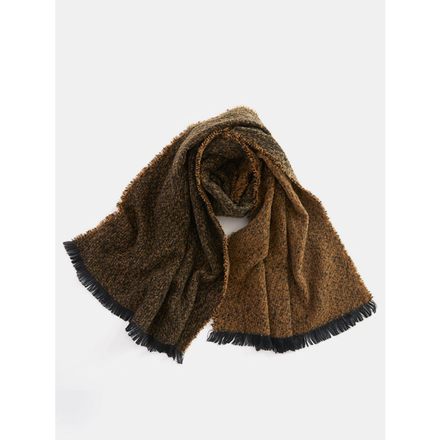 Raw Hem Heathered Polyester Scarf Apparel and Accessories